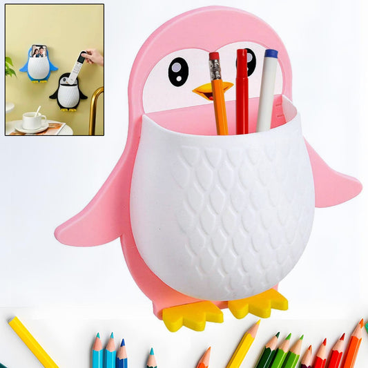 Penguin Storage Box Adhesive Plastic Wall Mount