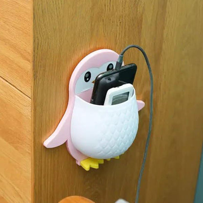 Penguin Storage Box Adhesive Plastic Wall Mount